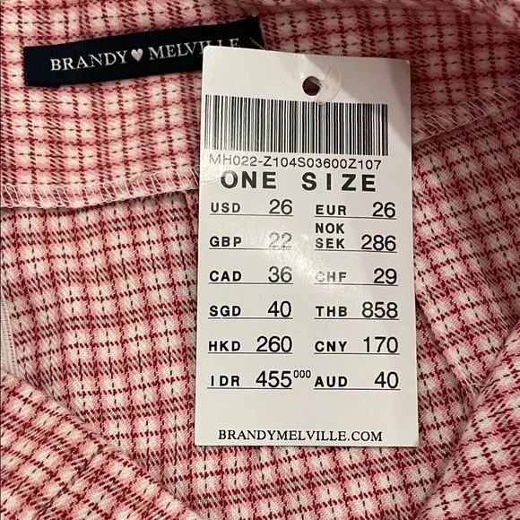 Brandy Melville Red Checkered Mini Skirt - Picture 3 of 4